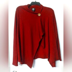 Women's Red Sweater with Button Detail